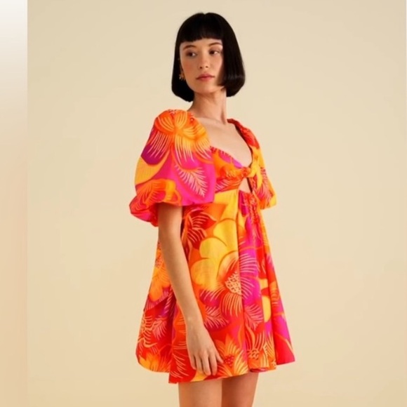 FARM RIO Summer Garden Ombre Mini Dress, SIZE LARGE 0760 - Picture 3 of 8